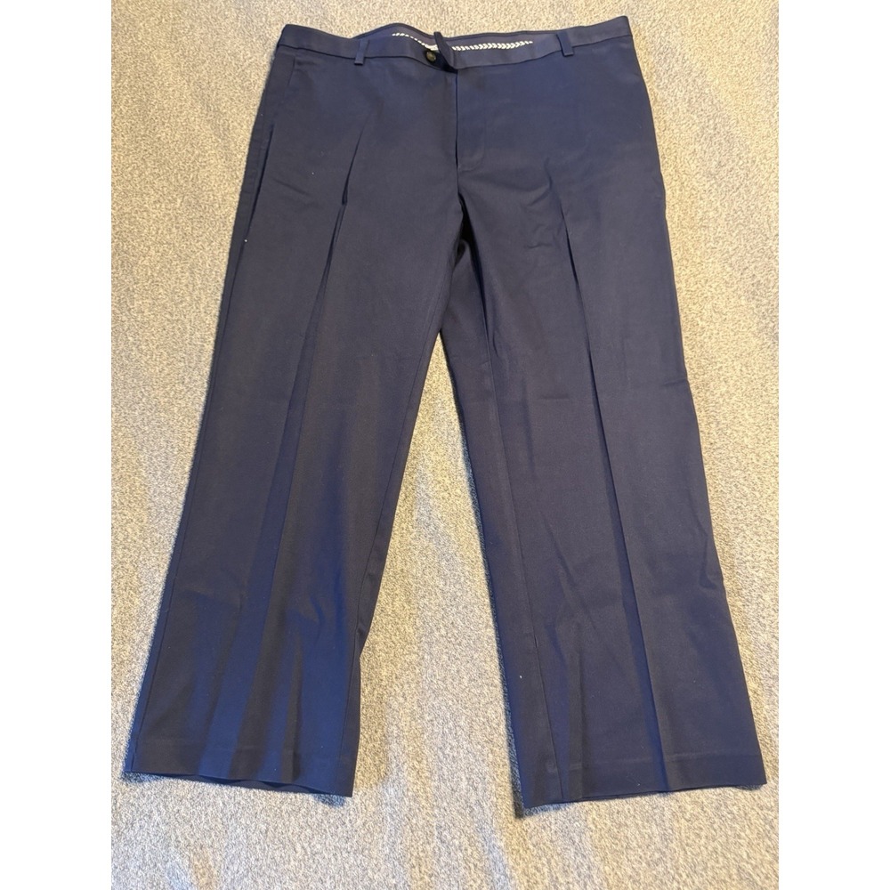 Roundtree & Yorke Mens New Travel Smart Comfort Waist Pants 42x29 Blue